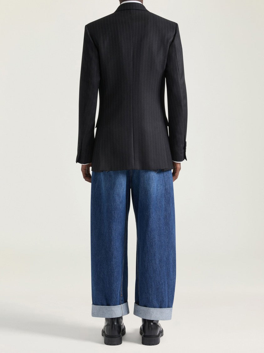 Givenchy Relaxed Wide-Leg Blue Twisted Seam Jeans