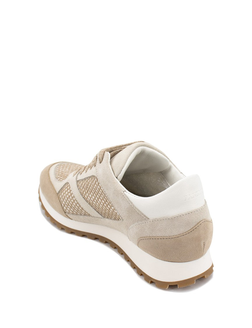 Panicale Contrasting Textures And Elevated Sole Sneakers