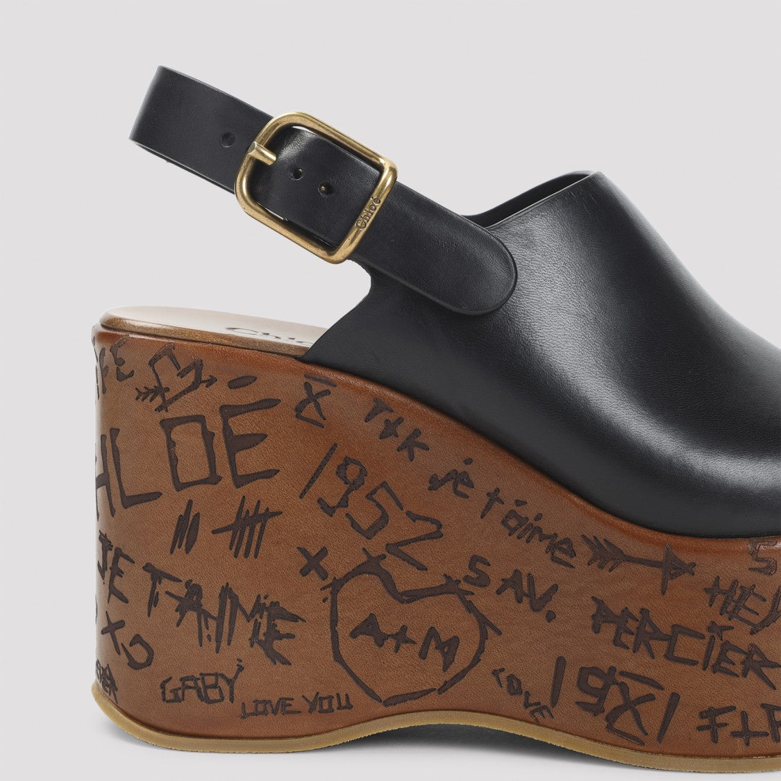 Chloé Black Leather Maxime Sandal