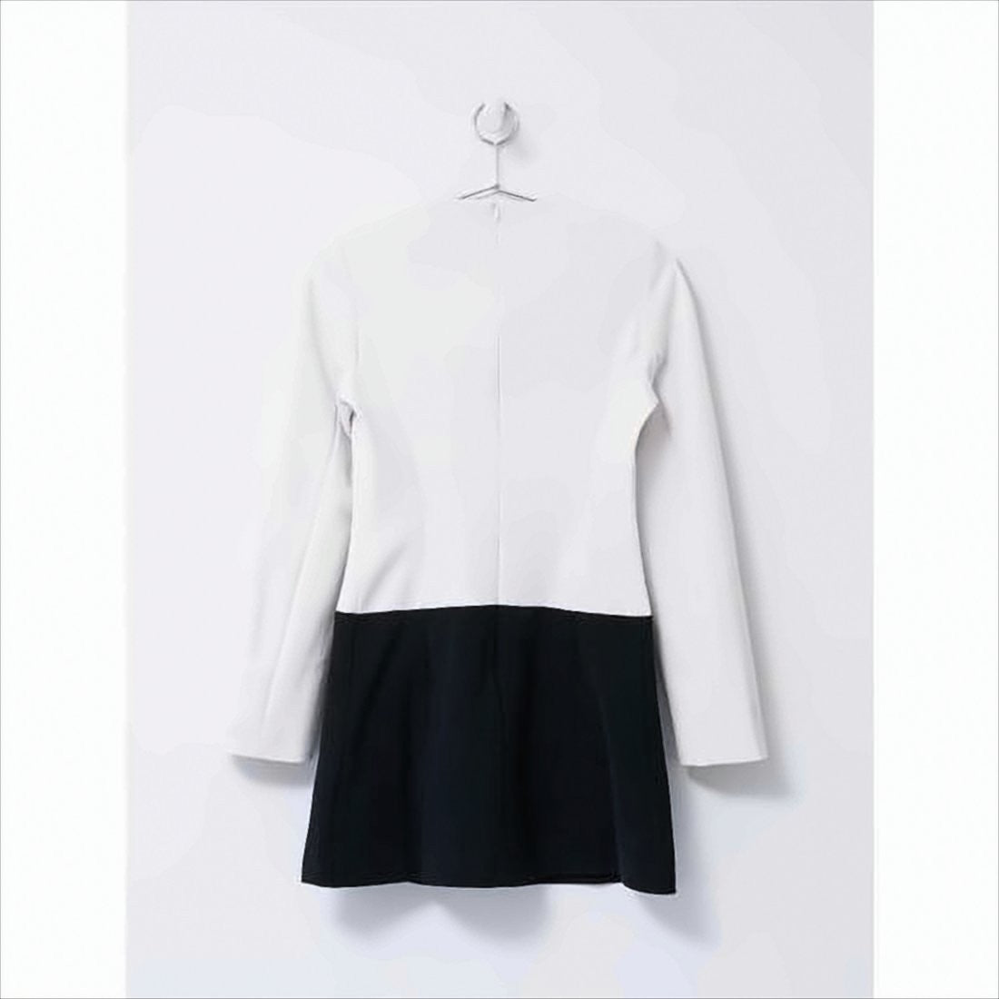 Sandy Liang Fitted Two-Tone Mini Dress With Bow Accents