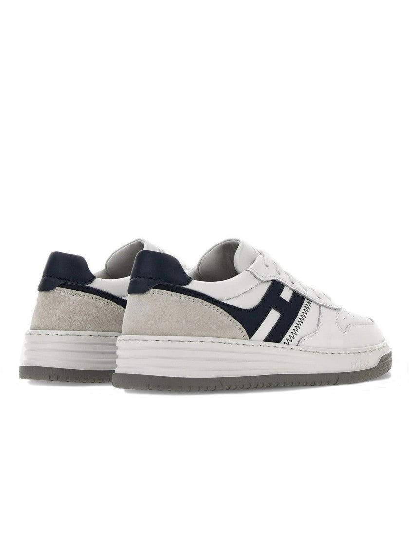 Hogan Low-Top White Sneakers With Navy Accents