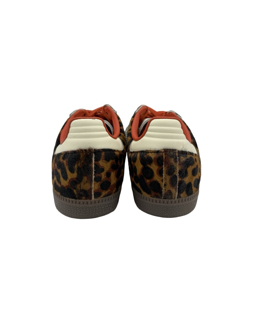 Adidas Originals Leopard Print Low-Top Sneakers With Textured Sole