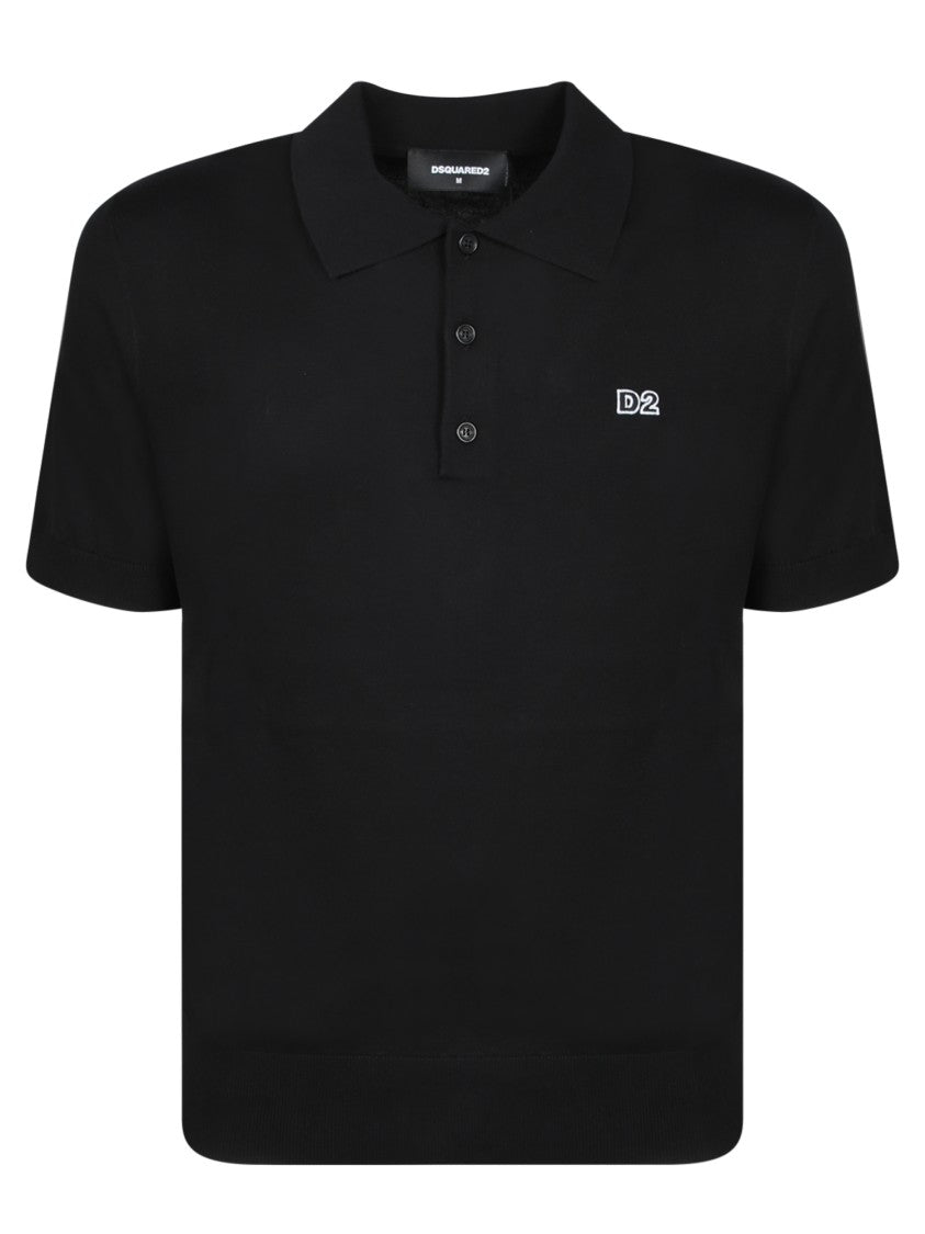 Dsquared2 Short-Sleeved Knit Polo With Classic Collar