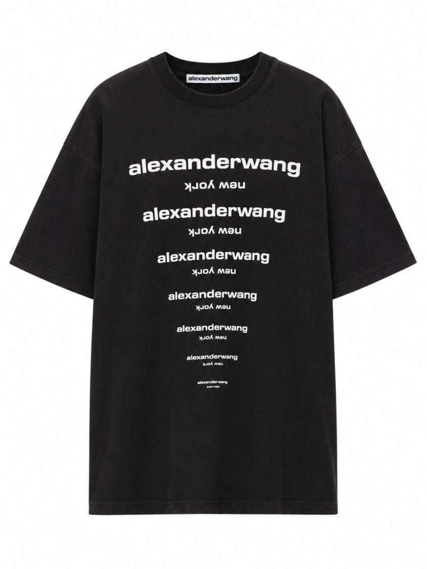 Alexander Wang Black Oversized Logo Cotton T-Shirt