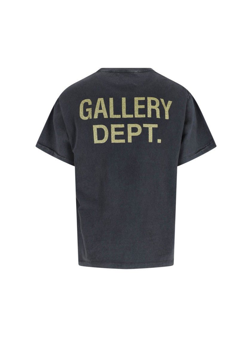 Gallery Dept. Black T-Shirt With Round Neckline And Short Sleeves
