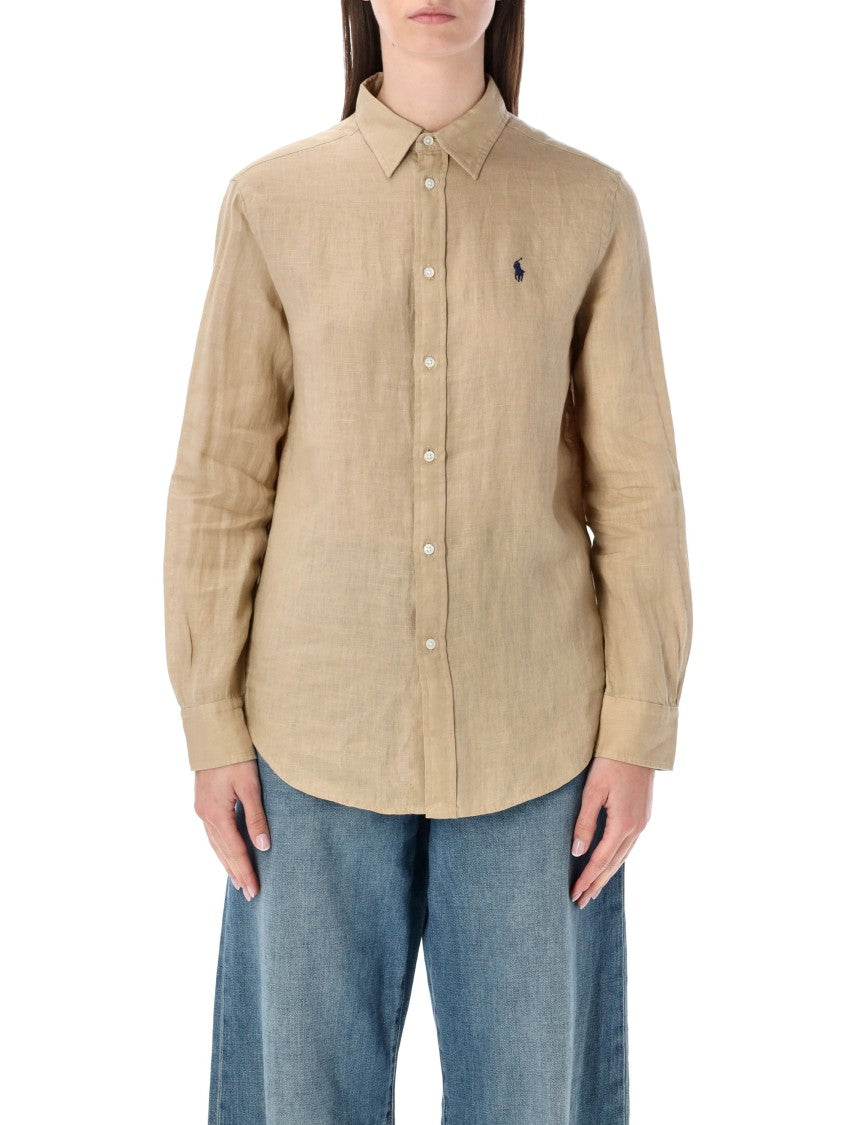 Polo Ralph Lauren Classic Linen Shirt With Point Collar