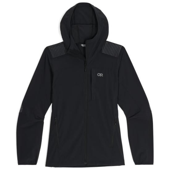 Outdoor Research Hooded Black Padded Jacket With Textured Panels