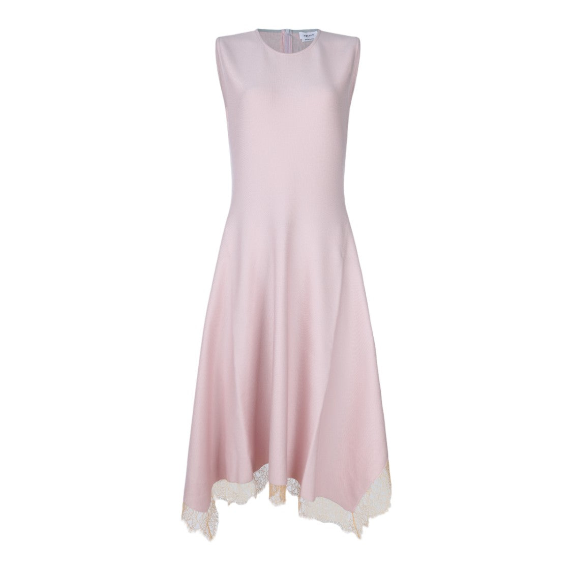 Alexander Mcqueen Pink Midi Dress With Asymmetrical Hem