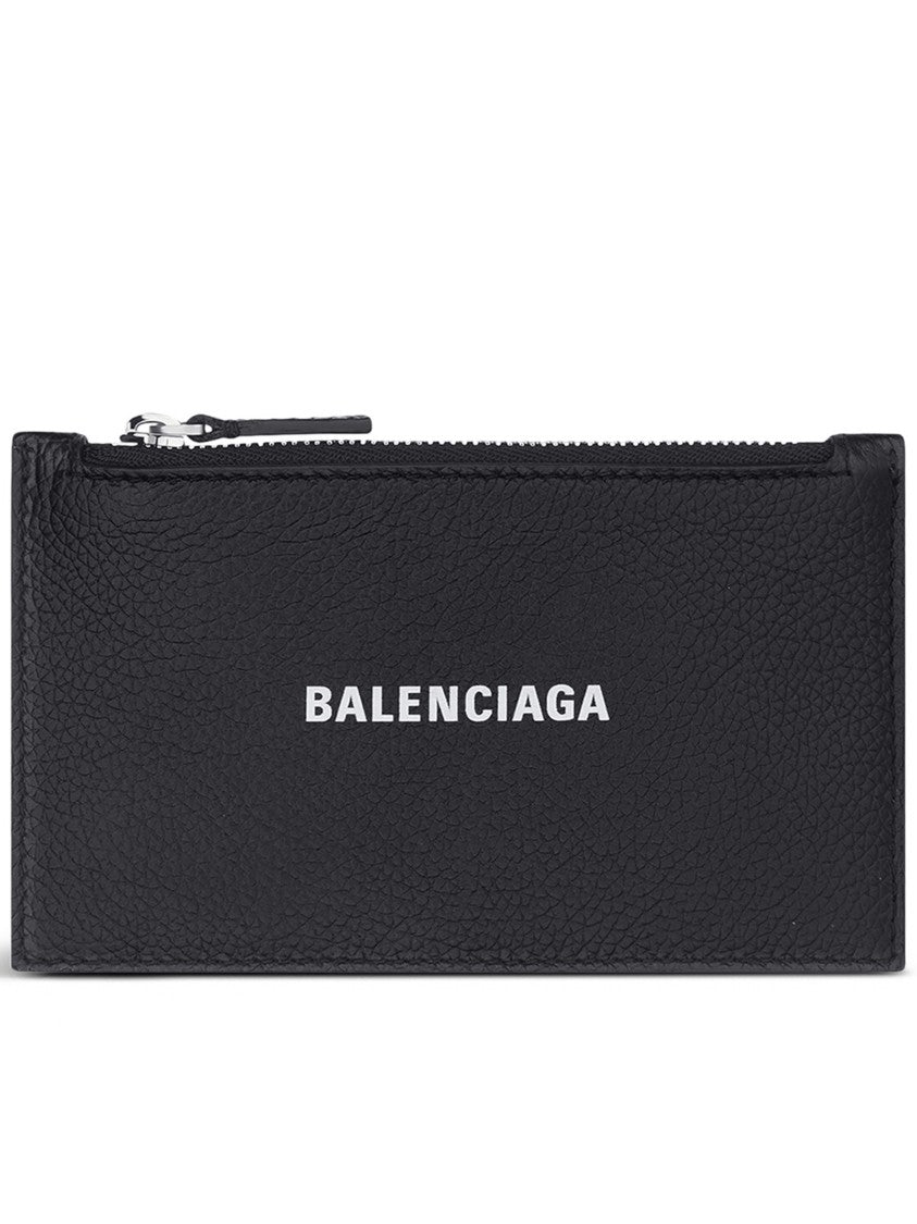 Balenciaga Black Cash Rectangular Textured Card Holder
