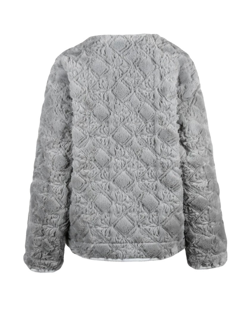 Forte Forte Grey Polyester Toggle Plush Jacket