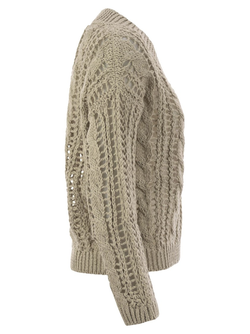Brunello Cucinelli Cable & Mesh Jute And Cotton Jersey