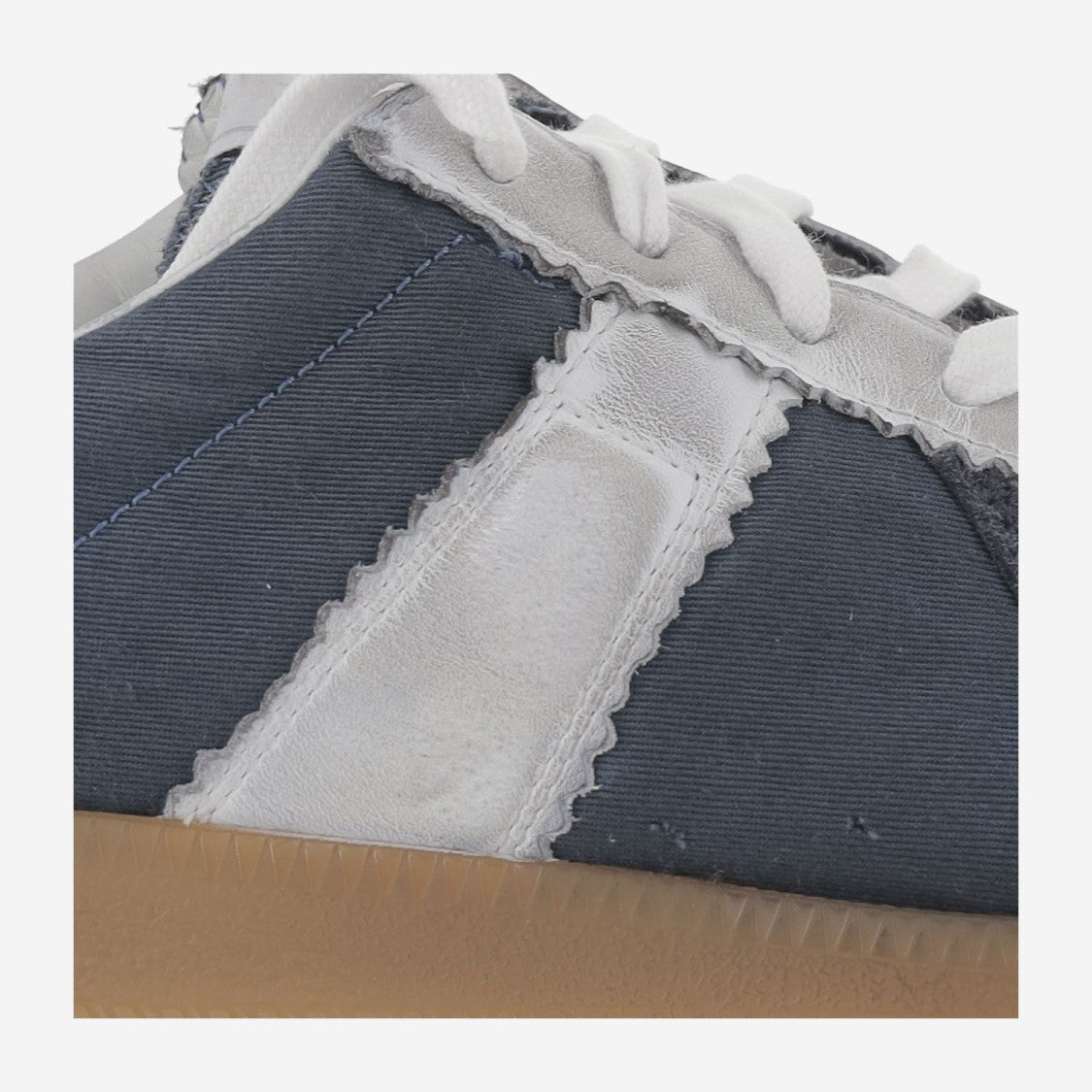 Maison Margiela Leather Sneakers With Inset Design And Iconic Logo