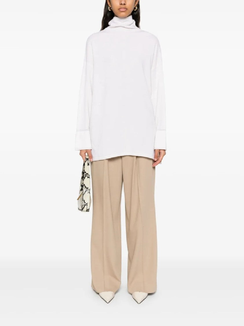 Max Mara High-Neck Cashmere Top With Subtle Cuff Detailing