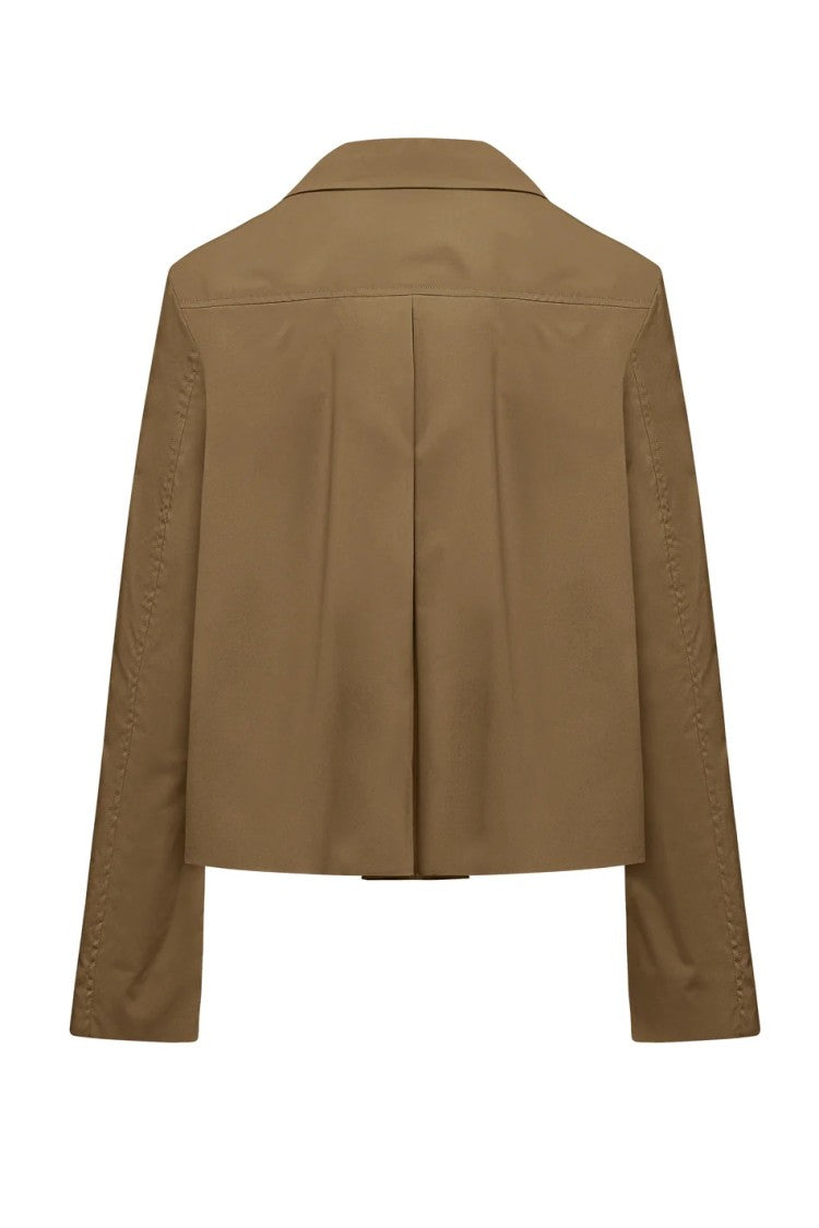 Bomboogie Cropped Windbreaker With Exposed Zip And Flap Pockets