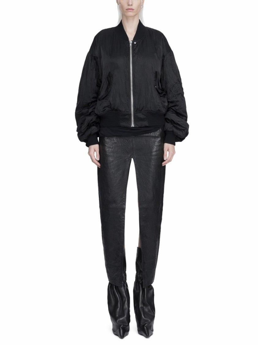 Rick Owens Neutrals Bucket Flight Puffed Cupro Bomber Jacket