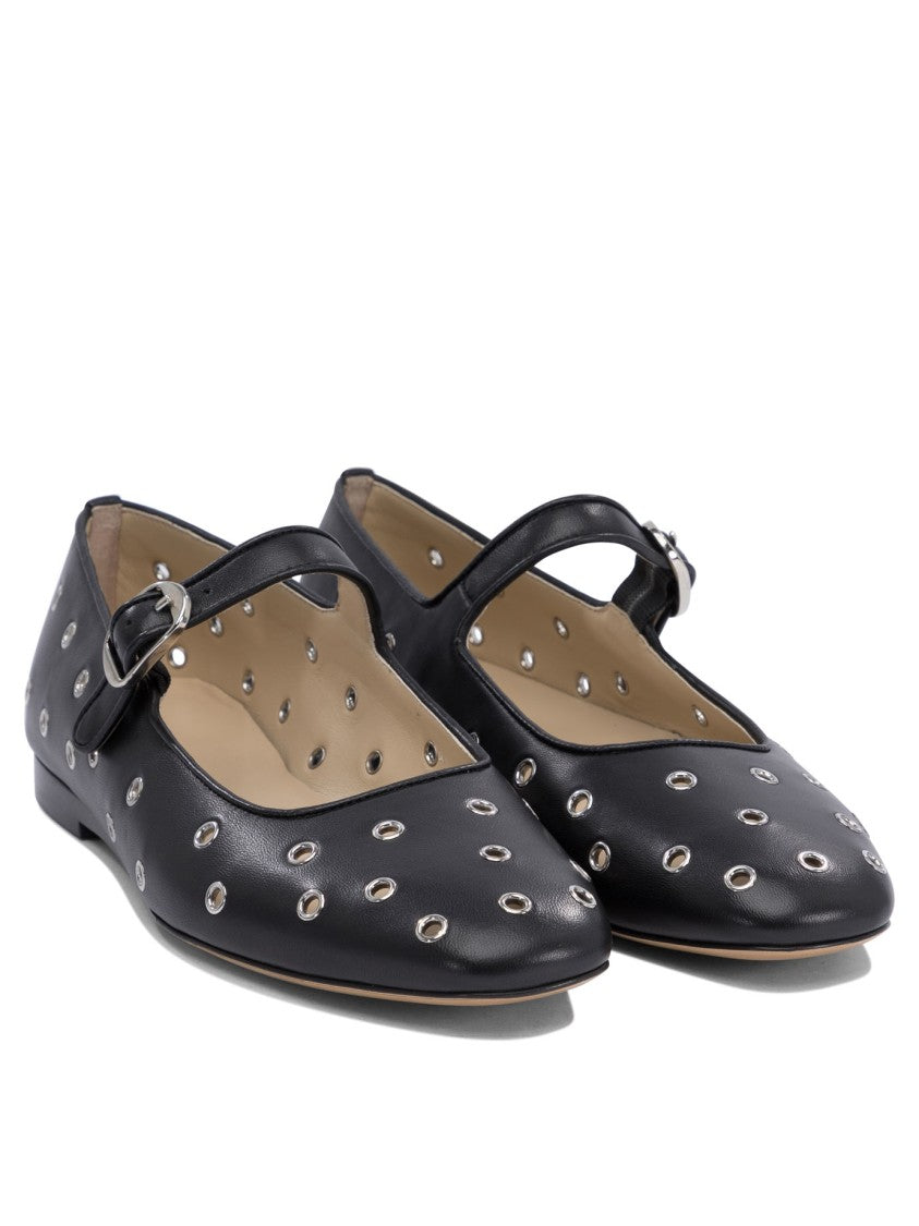 Le Monde Béryl Black Leather Ballerinas