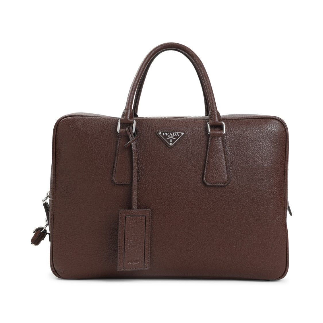 Prada Brown Grained Leather Tote Bag