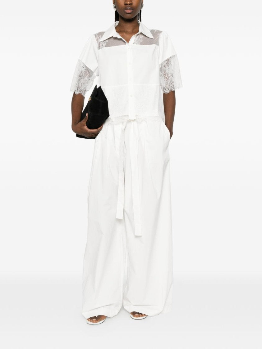 Blugirl Short-Sleeved Blugirl Shirt With Lace Detailing