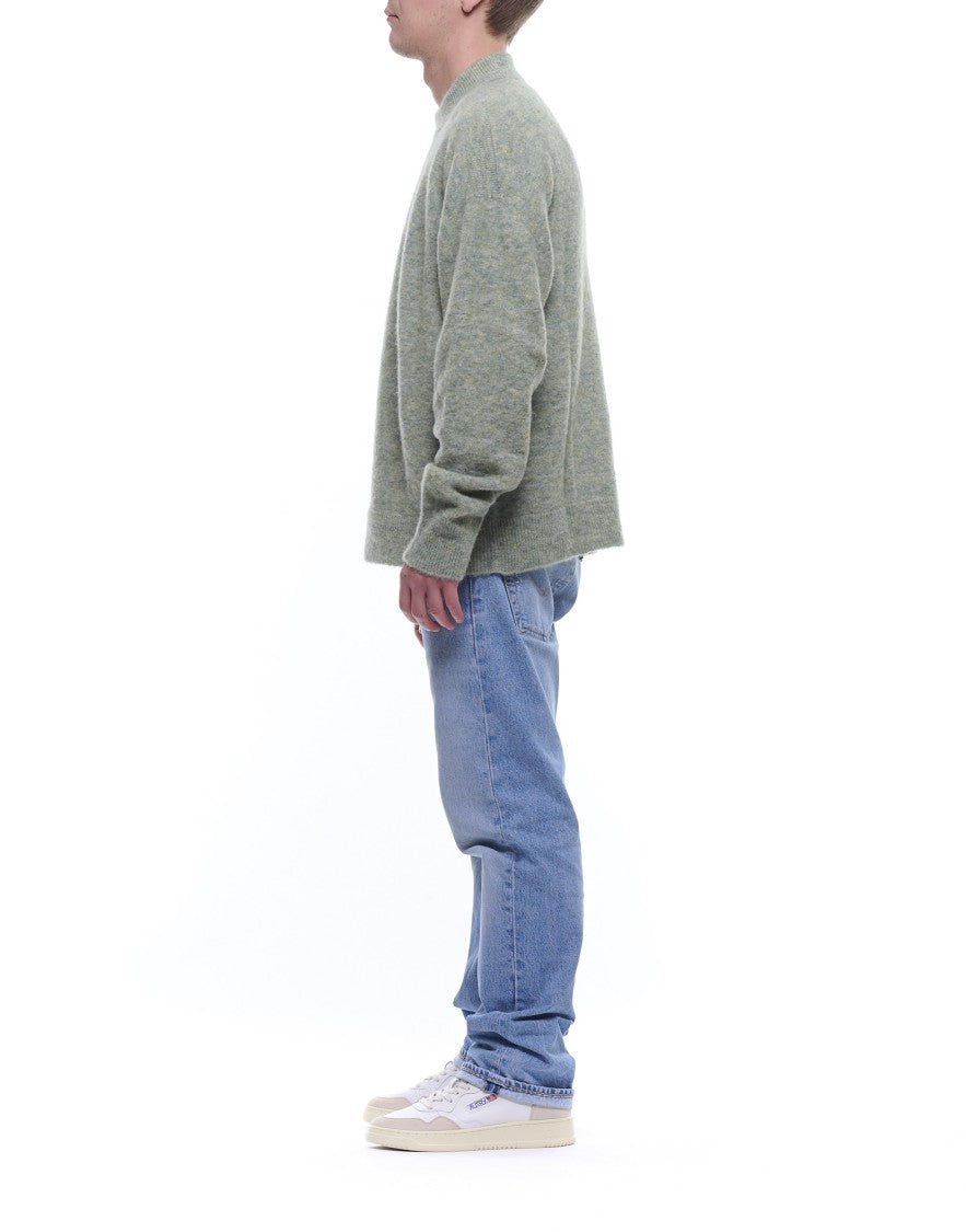 Atomofactory Sage Green Brushed Crewneck Sweater