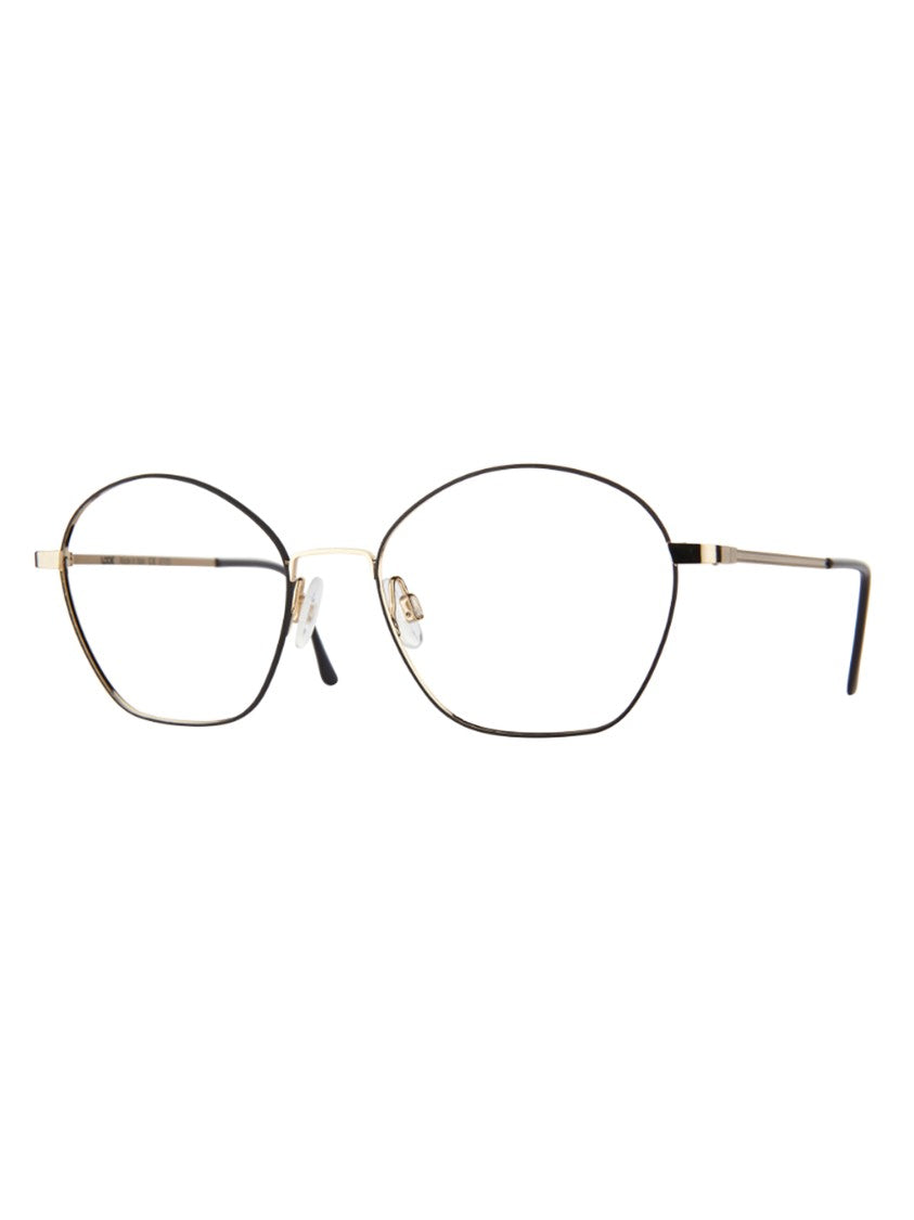Look Geometric Black Optical Frames With Sleek Metal Finish
