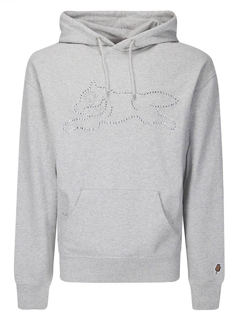 Icecream White Crystal Running Dog Popover Hoodie