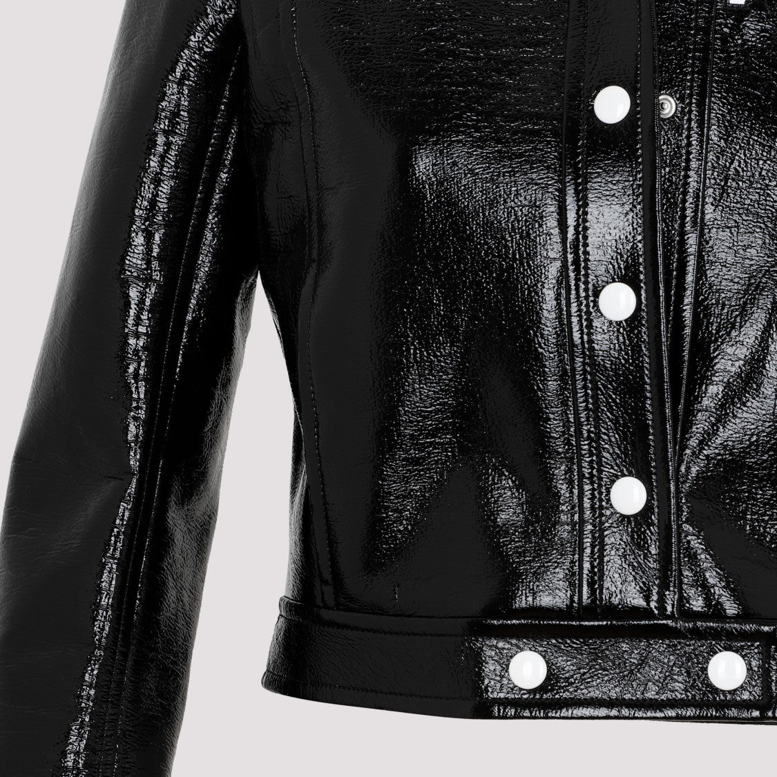 Courrèges Black Vinyl Jacket With Logo