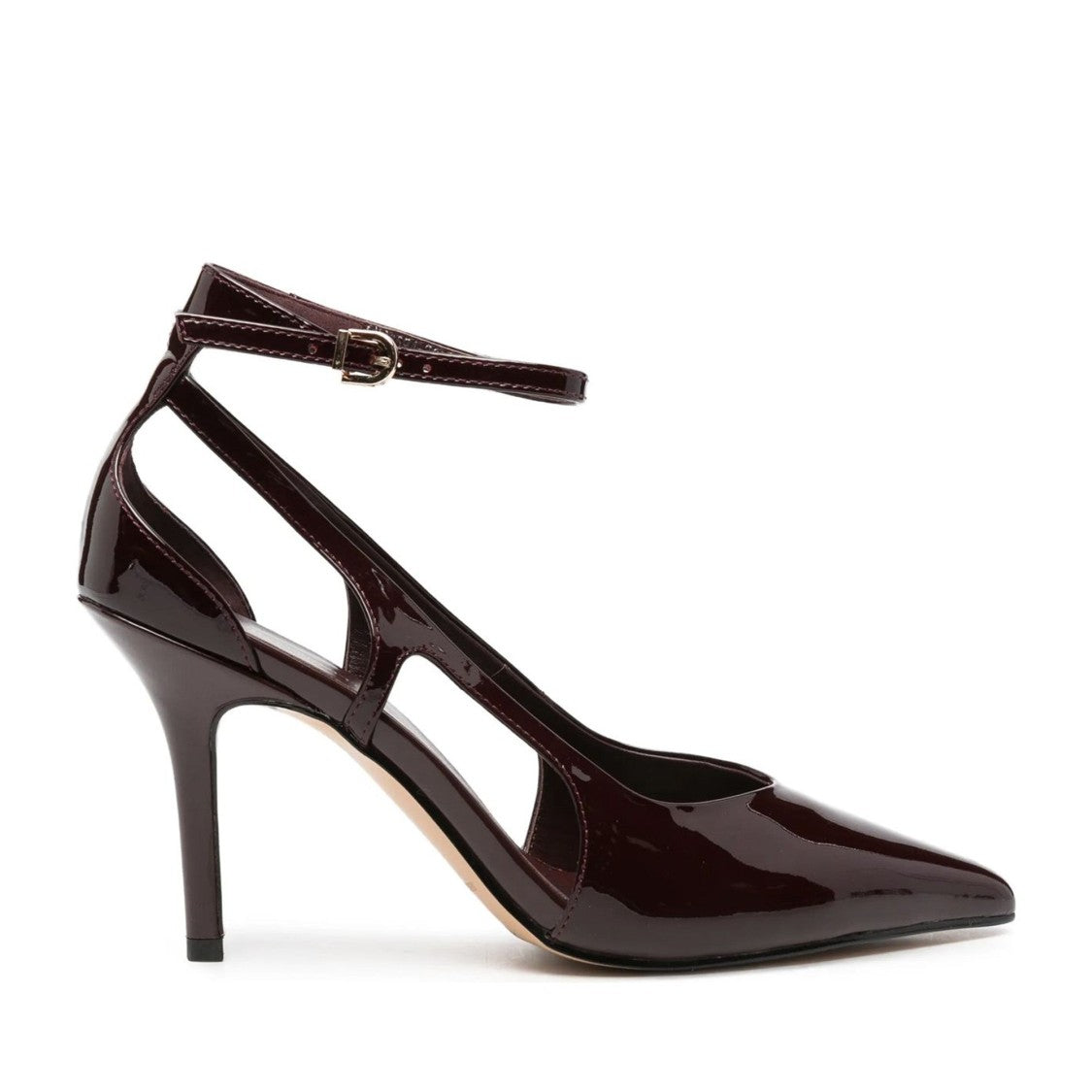 Sergio Moretti Red Pointed Toe High Stiletto Ankle Strap Patent Leather Pumps