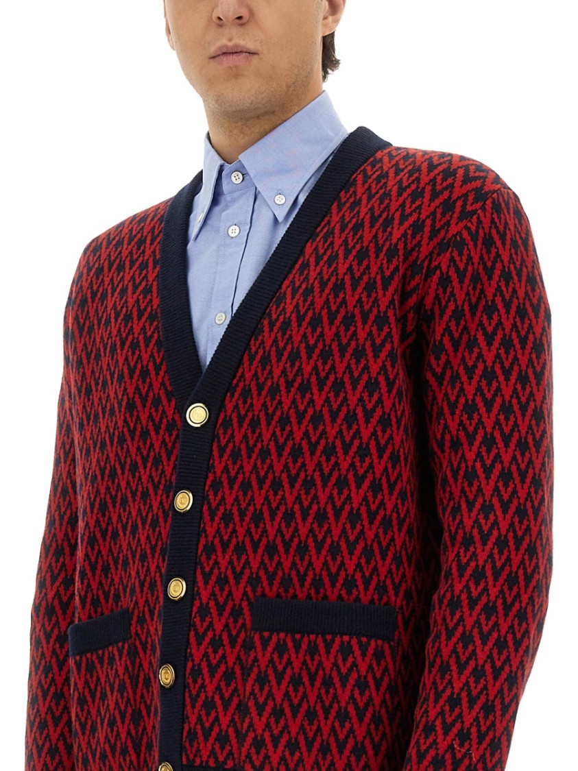 Valentino "Toute La V" Pattern Cardigan