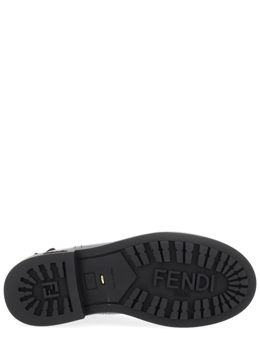 Fendi Thread Smooth Leather Ankle Boots