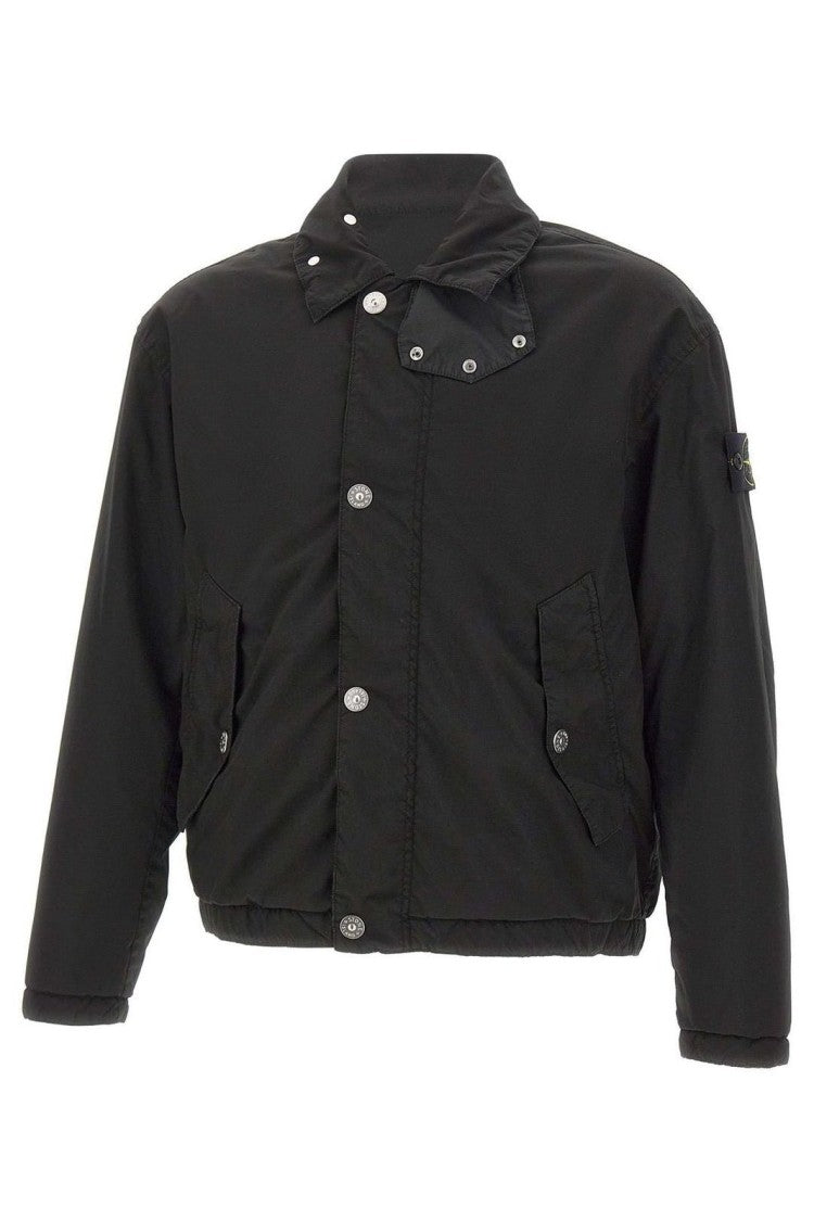 Stone Island Cropped Button-Up Structured Jacket