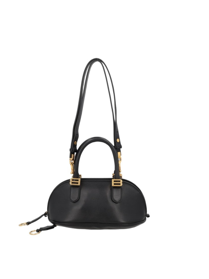 Balenciaga Rounded Bowling Mini Handbag With Dual Carrying Options