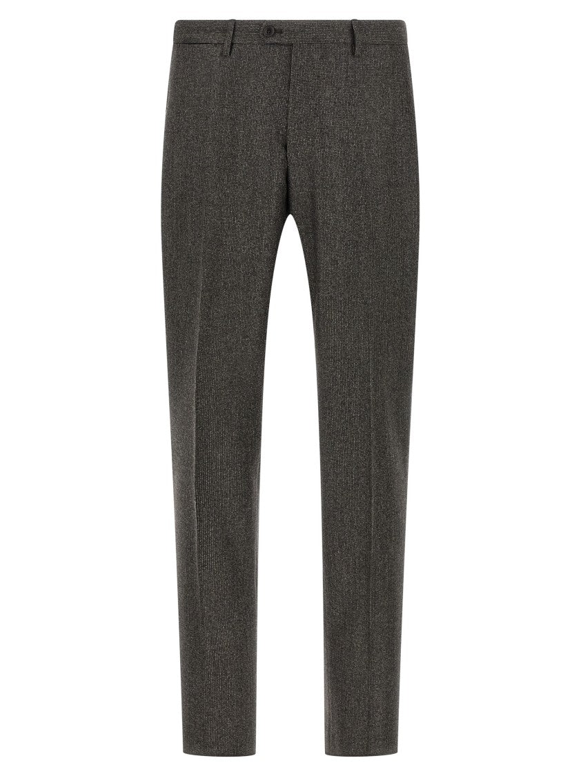 Tagliatore Micro Houndstooth Pattern Wool Suit With Blazer And Tailored Pants