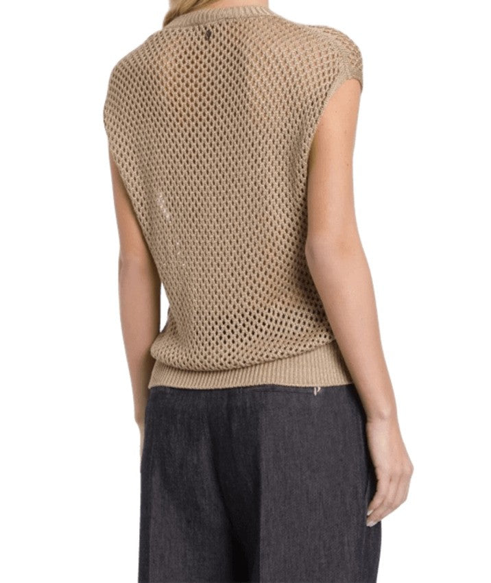 Dondup Beige Cotton Blend Gilet