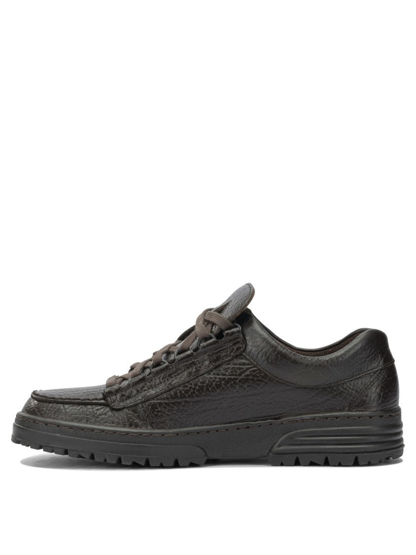 Mephisto Textured Black Leather Sneakers