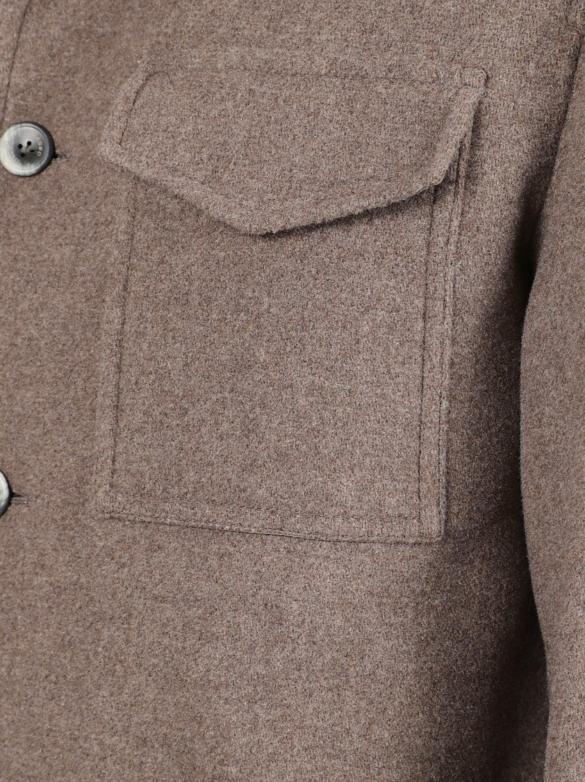 Herno Double-Layered Wool Jacket With Twill Effect