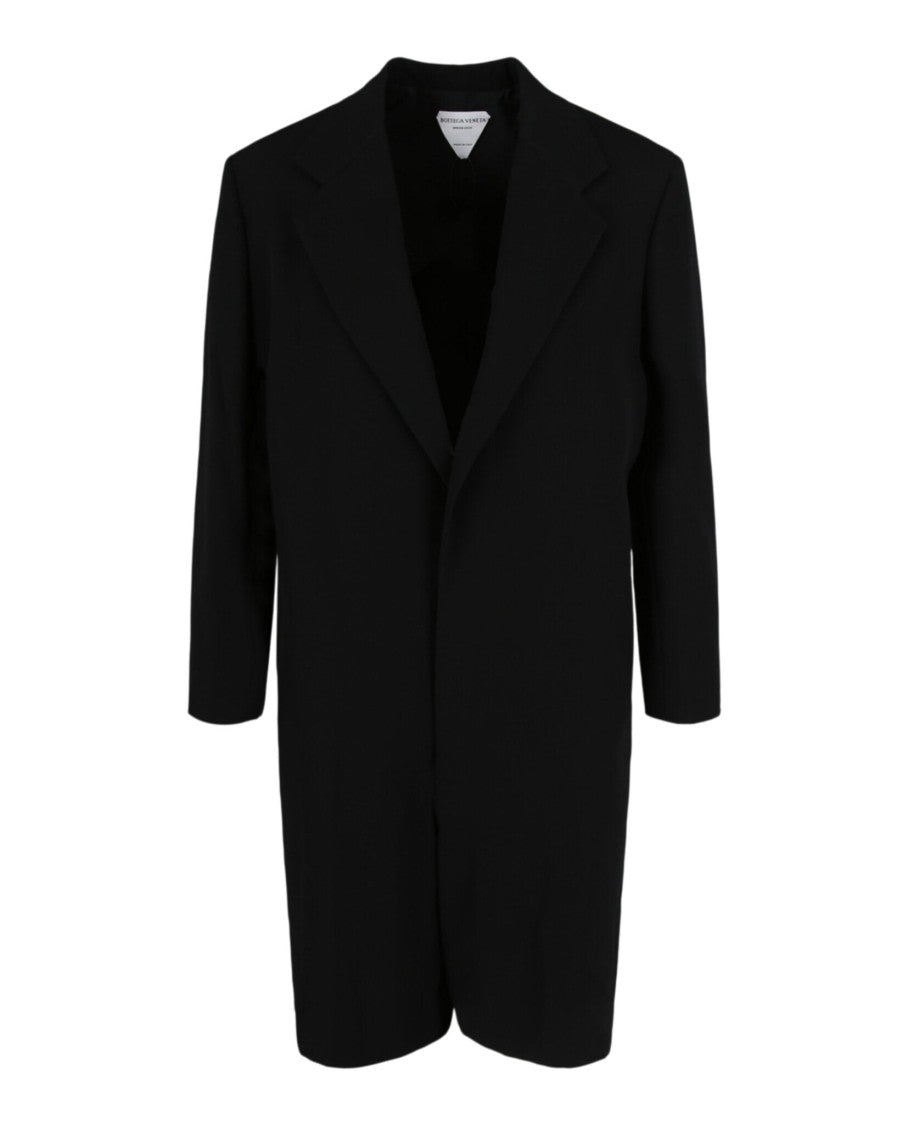 Bottega Veneta Tailored Black Wool Blazer Jumpsuit With Notched Lapels