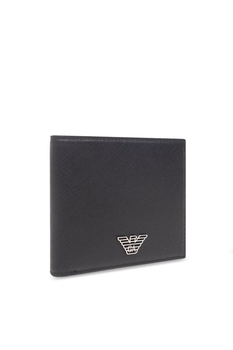 Emporio Armani Textured Black Wallet Set With Cardholder