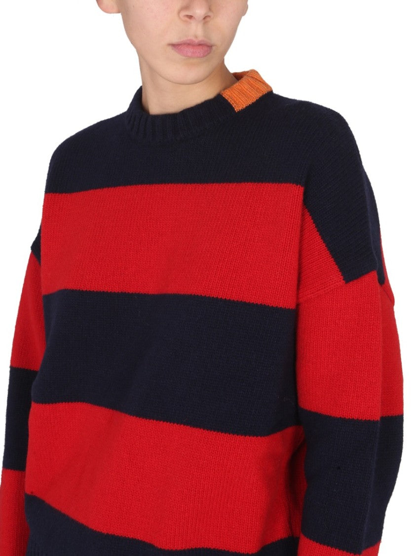 Right For Cross-Neck Rugby Shirt With Horizontal Stripes