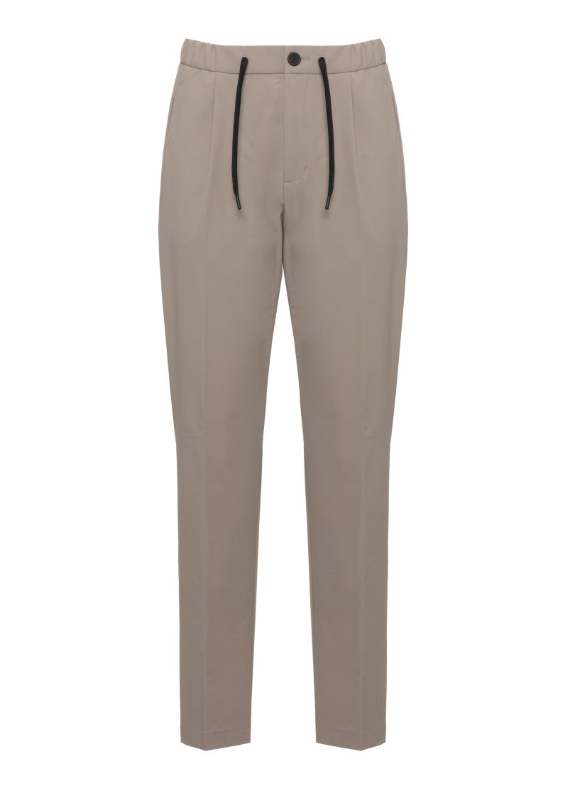 Herno Beige Tailored Drawstring Straight-Leg Pants
