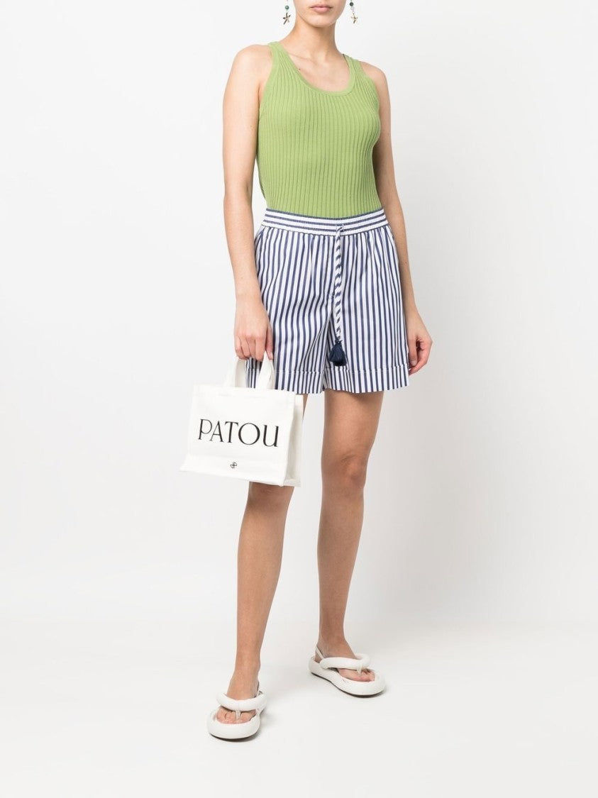 Patou Logo-Print Canvas Tote Bag
