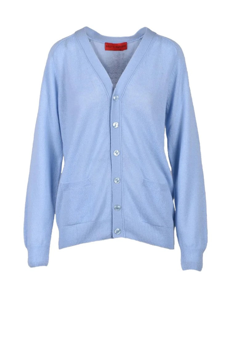 Wild Cashmere 100% Cashmere Cardigan - Light Blue