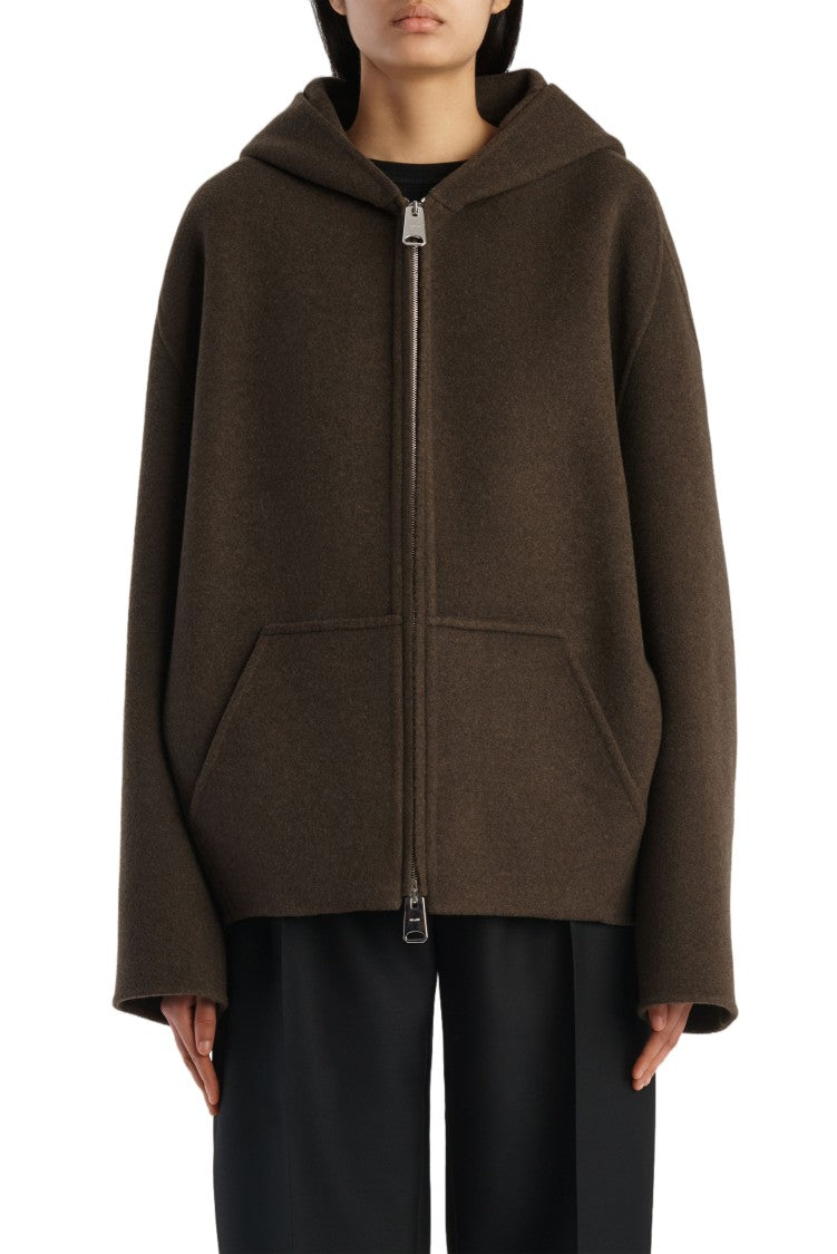 Khaite Brown Wool-Blend Hooded Dolem Jacket