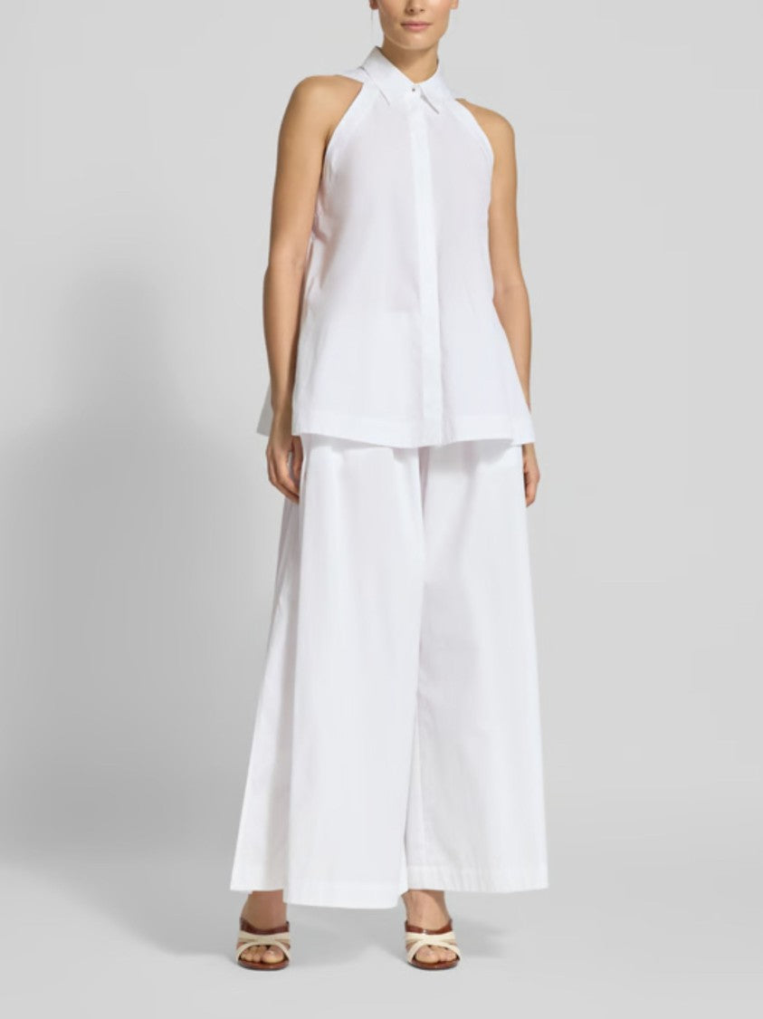 Boss Sleeveless Pointed Collar Blouse