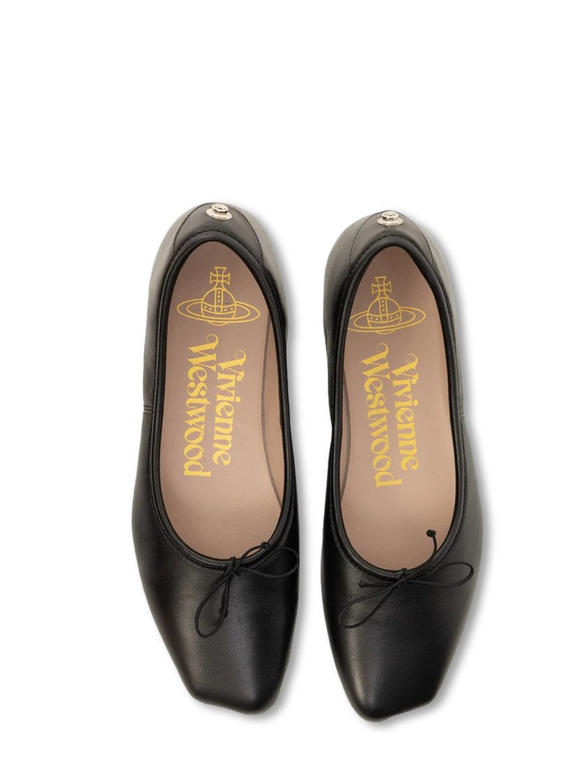 Vivienne Westwood Bardot Ballerina Flat Shoes With Ankle Strap And Charms