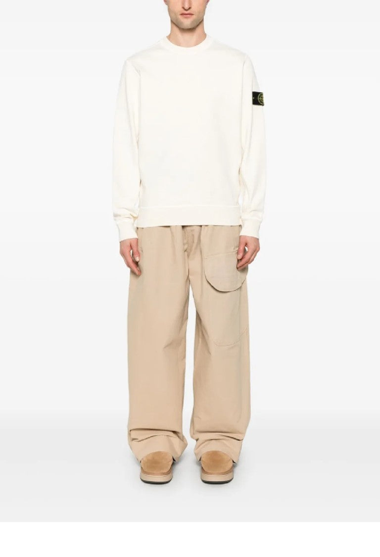 Stone Island White Cotton Sweatshirt