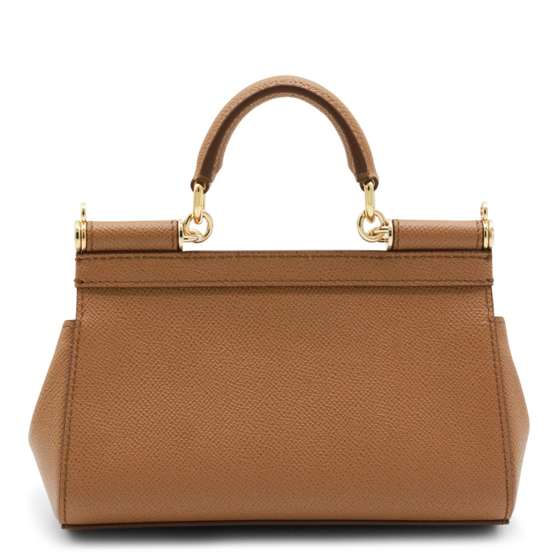 Dolce & Gabbana Caramel Leather Sicily Small Top Handle Bag