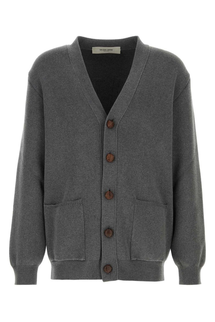 Golden Goose Dark Grey Cotton Blend Darryl Cardigan