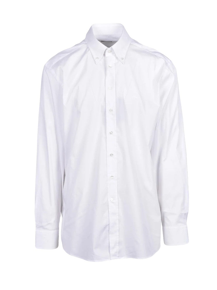Etro White Stretch Cotton Slim-Fit Shirt