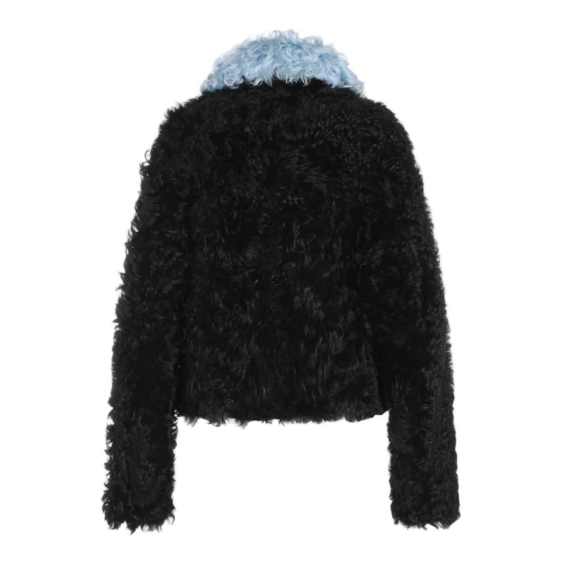 Marni Cropped Plush Coat With Contrasting Fur Accents