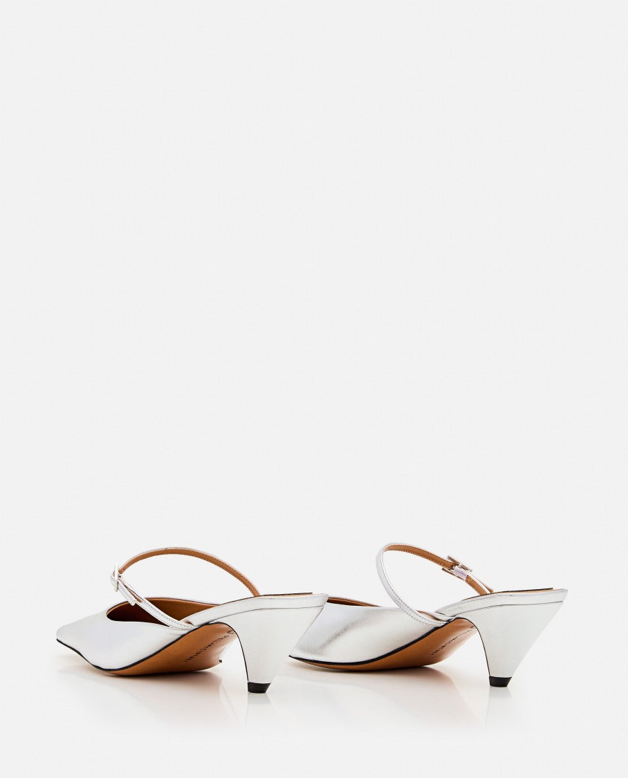 Stella Mccartney Metallic Finish Faux Leather Mules